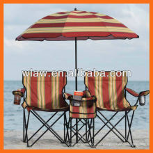 plegable silla de playa doble con sombrilla